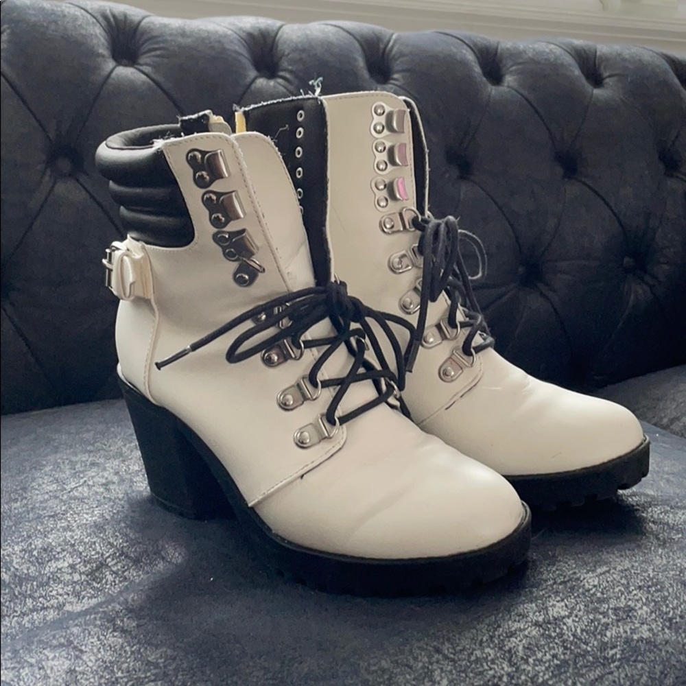 MIA Broderick white combat boots